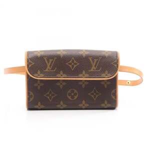 LOUIS VUITTON Authentic Brown Monogram Leather Pochette Fanny Pack